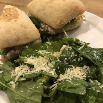 Sweet Grass Dairy - Chicken salad sandwich with refreshing spinach salad - Cheese Shops Near Me - Thomasville, Georgia Sweet Grass Dairy - Chicken salad sandwich with refreshing spinach salad - Cheese Shops Near Me - Thomasville, Georgia