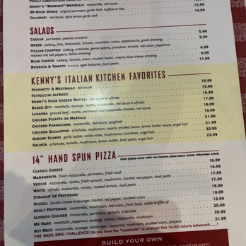 Kenny's East Coast Pizza - Appetizers, Salads, Kenny's Italian Kitchen Favorites, and 14" Hand Spun Pizza's as well as BYO Pizza - Pizza Near Me - Plano, Texas
