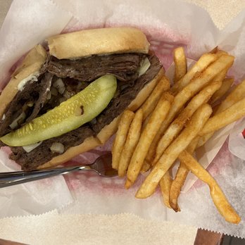 Grecian Corner - Steak Hoagie with fries. - Greek Near Me - Winston Salem, North Carolina