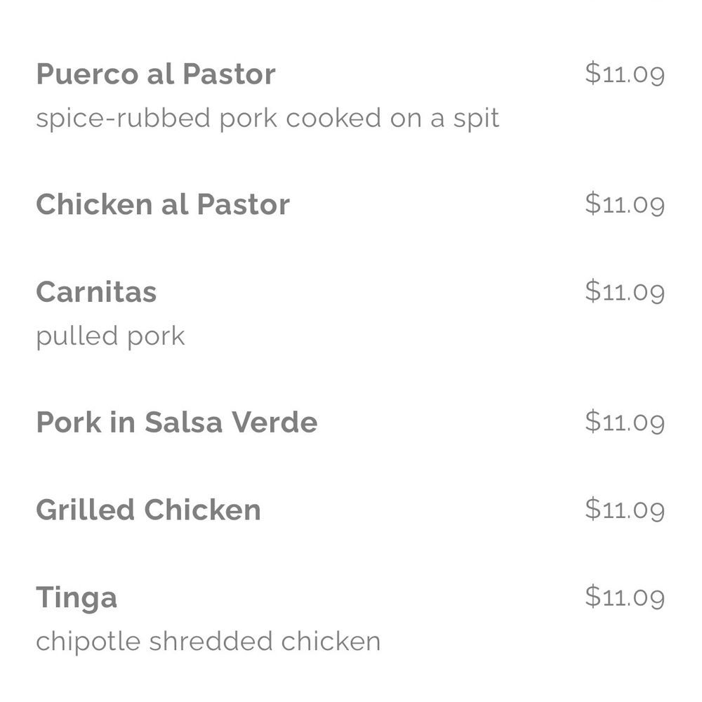 Cilantro Taqueria - Menu - burritos - Tacos Near Me - Cleveland, Ohio