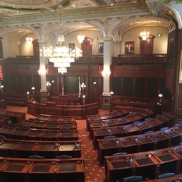 A balcony view on of the room where the House of Representatives convened