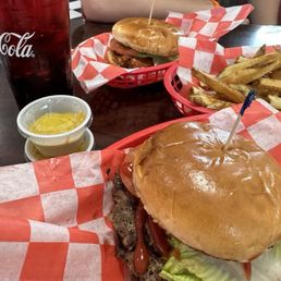 Diner burger and hand cut fries Diner burger and hand cut fries