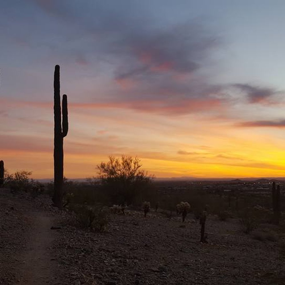 Casa Grande Mountain Park - Sunrise from the Spine trail - Hiking Near Me - Casa Grande, Arizona