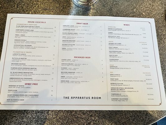 Menu photo 6 The Apparatus Room Detroit, MI