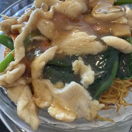 Chicken chow Mein with crispy noodles Chicken chow Mein with crispy noodles