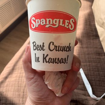 Spangles - a person holding a cup of ice cream - Fast Food Near Me - Salina, Kansas