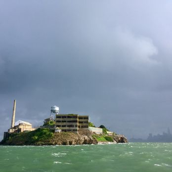 Lovely Martha - Alcatraz Island with the eerie outline of San Francisco in the distance - Boating Near Me - San Francisco, California