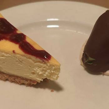 Carmine's On Penn - Cheesecake and chocolate dipped strawberry with mascarpone - Italian Near Me - Denver, Colorado