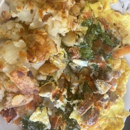 Sausage omelette and home fries Sausage omelette and home fries