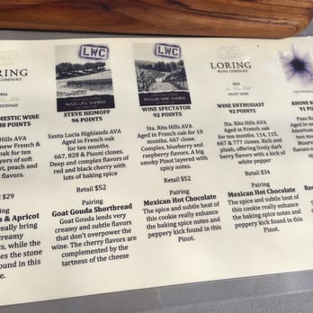 Loring Wine Company - The tasting flight - Wineries Near Me - Lompoc, California Loring Wine Company - The tasting flight - Wineries Near Me - Lompoc, California