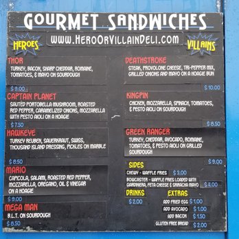 Hero Or Villain - Menu (changes daily) - Sandwiches Near Me - Ferndale, Michigan