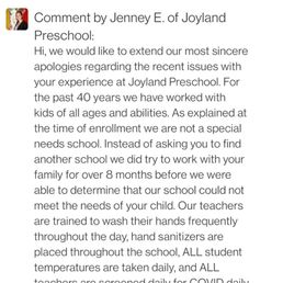 Staff discriminating Special Needs Children