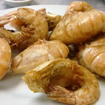 福來居 - 豉油王煎中蝦 - soy sauce supreme (Maggi) pan fried medium prawns. Incredible umami, but where are the heads?? - Teochew Near Me - Hong Kong, HK