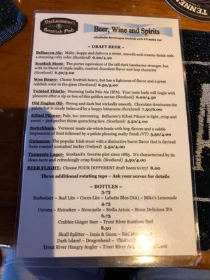 Menu photo 6 MacLaomainn's Scottish Pub Chester, VT