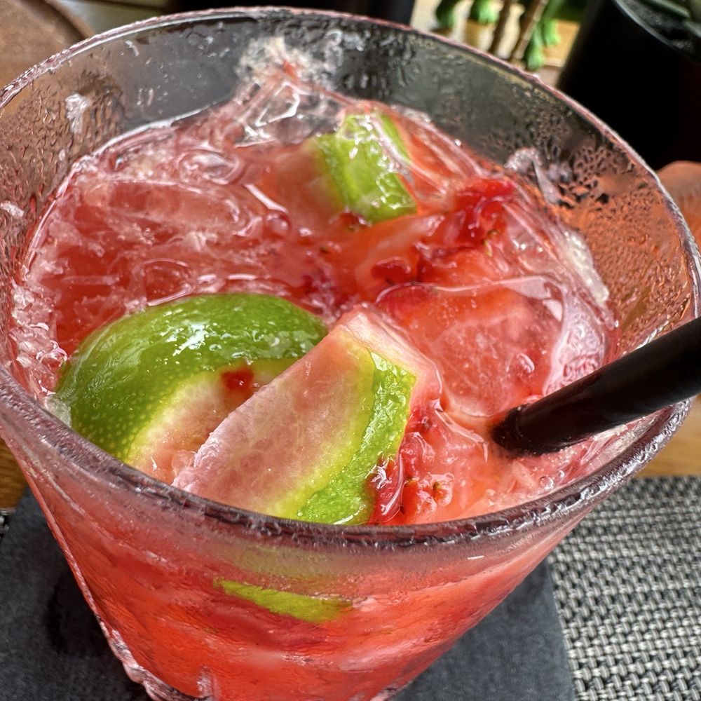 Fogo de Chão - Hibiscus and strawberry caipirinha - Brazilian Near Me - Orlando, Florida Fogo de Chão - Hibiscus and strawberry caipirinha - Brazilian Near Me - Orlando, Florida