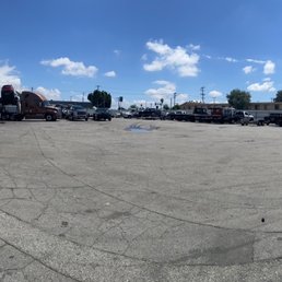 Parking lot full of trucks. Parking lot full of trucks.