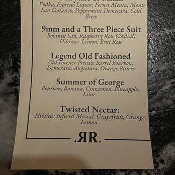 Rough Rider - Cocktails menu - New American Near Me - Phoenix, Arizona