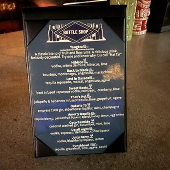 Bottle Shop - Signature drink menu - Speakeasies Near Me - Ontario, California
