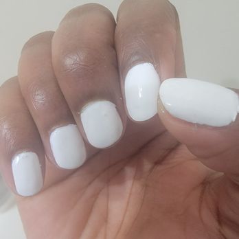 TL Nails & Glamour Spa - I see why she tried to convince me to go with a sheer nude. White is unforgiving and requires a skilled tech. - Nail Salons Near Me - Colonial Heights, Virginia