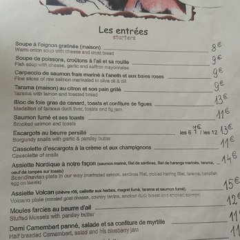Le Volcan - Menu - French Near Me - Paris, 75 Le Volcan - Menu - French Near Me - Paris, 75