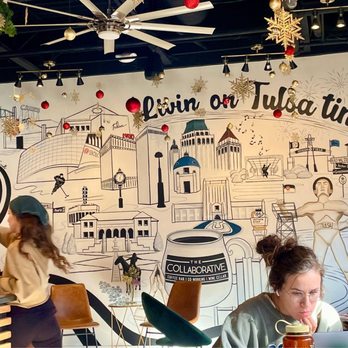 Collab Coffee - The cafe still has its Christmas decorations up. - Coffee & Tea Near Me - Tulsa, Oklahoma