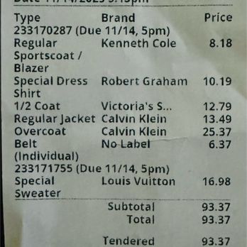 Thrift DLux Cleaners - Receipt - Dry Cleaning Near Me - Las Vegas, Nevada Thrift DLux Cleaners - Receipt - Dry Cleaning Near Me - Las Vegas, Nevada