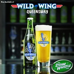 Steam Whistle Beer, now available at Wild Wing Queensway!!  #supportlocal