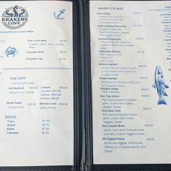 Krakens Cove - New Menu - Burgers Near Me - Oak Harbor, Washington