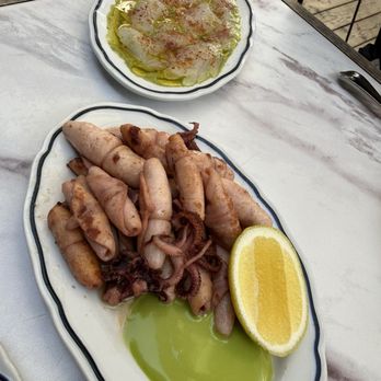 Alisa Wine & Friends - Grilled squid and fish crudo - Greek Near Me - Venice, California Alisa Wine & Friends - Grilled squid and fish crudo - Greek Near Me - Venice, California