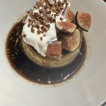 Camelia - Rum caramel pudding with fresh figs - French Near Me - Los Angeles, California Camelia - Rum caramel pudding with fresh figs - French Near Me - Los Angeles, California