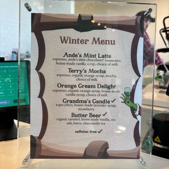 Lucky's Coffee Roasters - winter menu 2023 - Coffee & Tea Near Me - Claremont, California