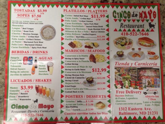 Menu photo 8 Cinco de Mayo Dos Baltimore, MD Menu photo 8 Cinco de Mayo Dos Baltimore, MD