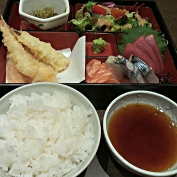 Cafe Japan - Sashimi & tempura set. - Japanese Near Me - London, XGL Cafe Japan - Sashimi & tempura set. - Japanese Near Me - London, XGL