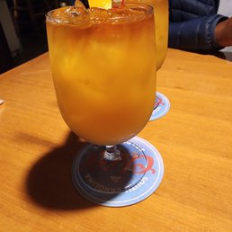 Gale Warning - Myers Rum, citrus Rum, pineapple, orange, & lime juice. Pretty tasty! Gale Warning - Myers Rum, citrus Rum, pineapple, orange, & lime juice. Pretty tasty!