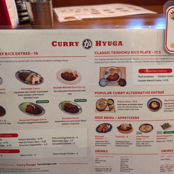 Curry Hyuga - Menu as of Oct 11, 2024 - Japanese Curry Near Me - Burlingame, California