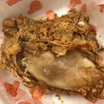 Popeyes Louisiana Kitchen - Extremely dry chicken breast ... By the way, that small amount of dry meat you see was the ONLY meat on the piece of chicken! - Chicken Wings Near Me - Gresham, Oregon