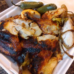 Grilled chicken with grilled jalapenos and green onions Grilled chicken with grilled jalapenos and green onions