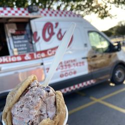 Pokey O's Cookies & Ice Cream - Birthday cake ice cream with snickerdoodle cookies