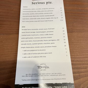 Serious Pie Downtown - Menu - Pizza Near Me - Seattle, Washington Serious Pie Downtown - Menu - Pizza Near Me - Seattle, Washington