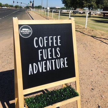 Wander Coffee - a blackboard with coffee fuels adventure written on it - Coffee & Tea Near Me Wander Coffee - a blackboard with coffee fuels adventure written on it - Coffee & Tea Near Me
