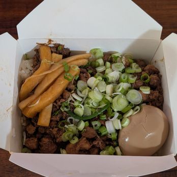 Joy - Minced pork on rice with pickles and an egg - Taiwanese Near Me - Los Angeles, California