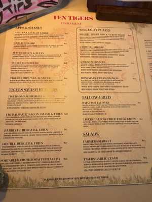 Menu photo 2 Ten Tigers Ventura, CA Menu photo 2 Ten Tigers Ventura, CA