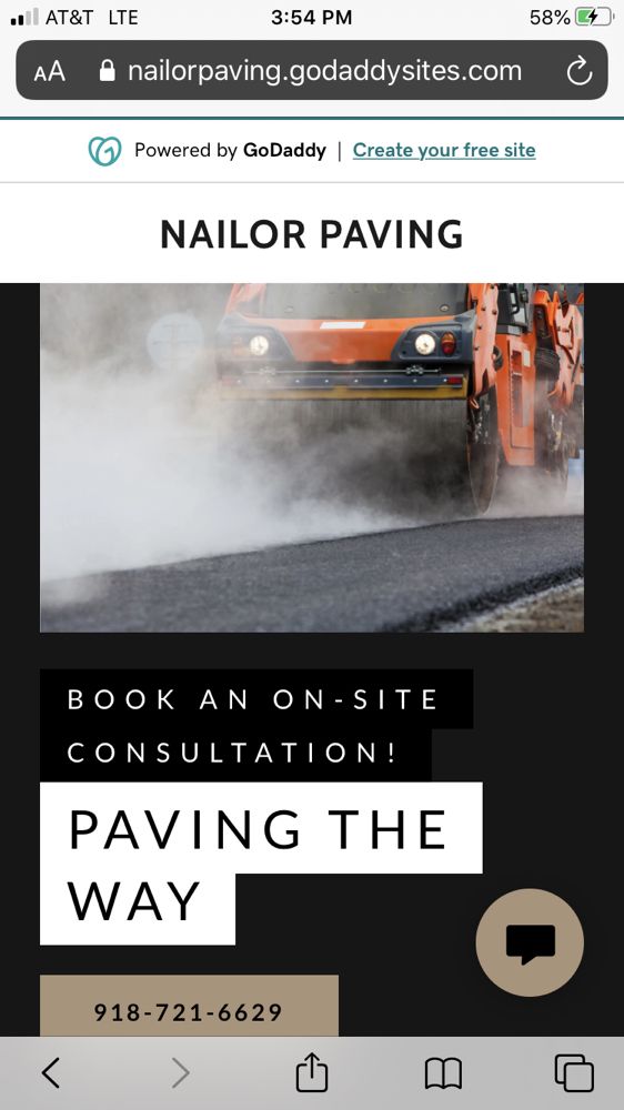 NAILOR PAVING 1118 Chickasaw St, Spiro, Oklahoma Masonry/Concrete