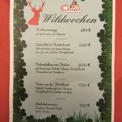 Omas Kaffeestube - Wildwochen Sonderkarte