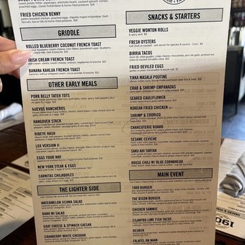 1909 - Menu at brunch time - Bars Near Me - Temecula, California
