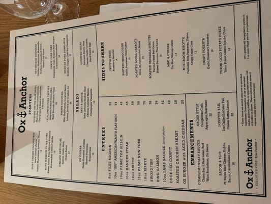 Menu photo 2 Ox+Anchor San Luis Obispo, CA
