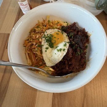 Union Biscuit - Spicy Pork and Kimchi Grits . - Breakfast & Brunch Near Me - Las Vegas, Nevada Union Biscuit - Spicy Pork and Kimchi Grits . - Breakfast & Brunch Near Me - Las Vegas, Nevada