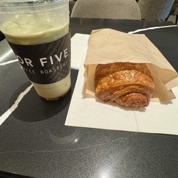 For Five Coffee Roasters - Strawberry Matcha and Chocolate Croissant - Coffee & Tea Near Me - Arlington, Virginia For Five Coffee Roasters - Strawberry Matcha and Chocolate Croissant - Coffee & Tea Near Me - Arlington, Virginia