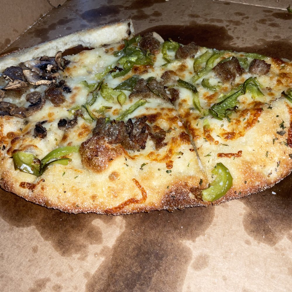 Pasquale's Pizzeria - 1/2 black pepper+meatball pizza, 1/2 mushroom and meatball pizza (large). - Italian Near Me - Allison Park, Pennsylvania