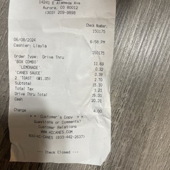 Raising Cane's Chicken Fingers - As you can see, I asked for two extra toast - Chicken Shop Near Me - Aurora, Colorado Raising Cane's Chicken Fingers - As you can see, I asked for two extra toast - Chicken Shop Near Me - Aurora, Colorado